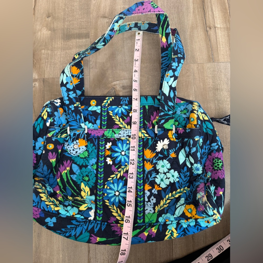 Vera Bradley Midnight Garden Medium Shoulder Bag Floral Colorful Quilted Read - Picture 12 of 13